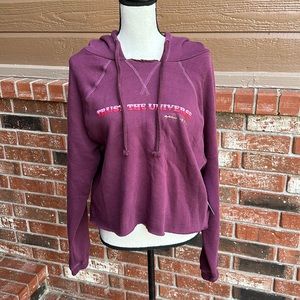 Spiritual Gangster Trust The Universe Purple Cropped Hoodie Women's Medium
